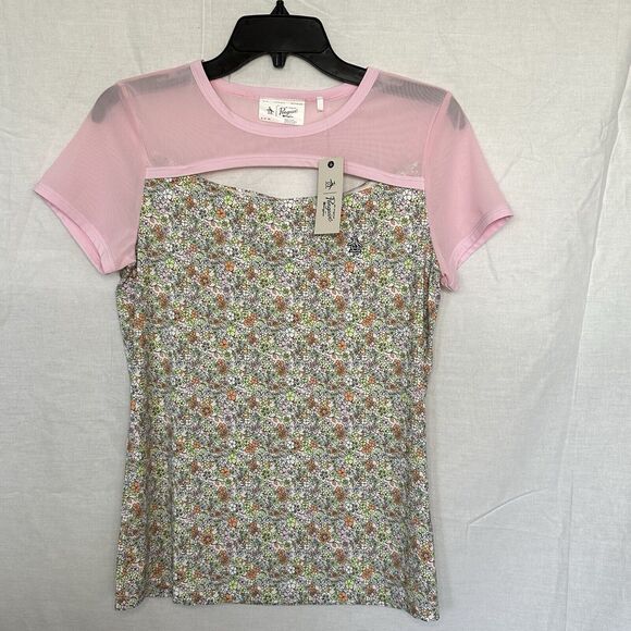 Original Penguin Munsingwear Floral Women’s Pink Small Racquet And Paddle Shirt - Picture 1 of 5